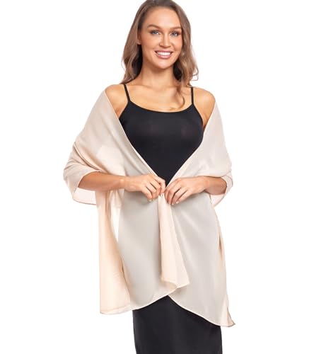 Shawl and Wrap for Evening Dresses Wedding Sheer Scarfs Women Scarve - color: Champagne, size: 72''×18''