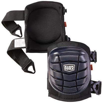 KLEIN TOOLS 60184 Knee Pads, Lightweight Gel Knee Pads with Slip Resistant Rubber Caps and Adjustable Straps, Great for Construction, Black - size: Lightweight