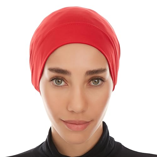 Hijab Caps Underscarf for Women – Black Hijab Cap Underscarf Turban Dreadlocks Tube – Muslim Accessories Headscarf - color: Bordeaux