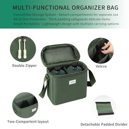 Mini 1LB Propane Tank Storage Bags, Small Camping Fuel Cylinder Carry Bag for 2-Pack Propane Tanks 16 OZ, Portable Refillable Small Propane Gas Canister Bottle Case with Padding, Bag Only - size: 2-Pack