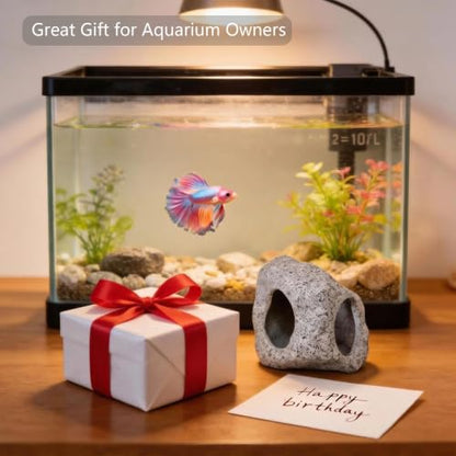 SpringSmart Aquarium Hideaway Rock Cave for Aquatic Pets to Breed, Play and Rest, Safe and Non-Toxic Ceramic Fish Tank Ornaments, Decor Stone for Betta