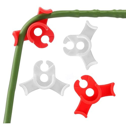 40 Pcs Low Stress Training Clips, 90 Degrees Plant Trainer Bud Plant Bender Plant Training Clips Bud Bender for Plant Gardening - White and Red - color: 40 Pcs White and Red