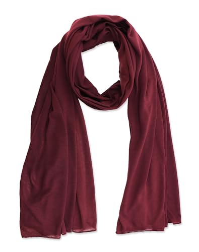 vabovin Head Wraps for Black Women Stretch Jersey Knit Turban Headwrap Solid Color Headscarf Headband Shawl - color: 32- Wine Red