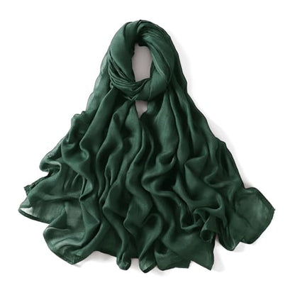 Viscose Hijab Scarf for Women Muslim Cotton Jersey Hijab Fashion Long Scarf Shawls - color: Forest