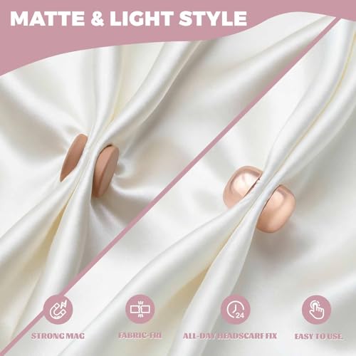 CONBOLA Hijab Magnetic Pins - Strong Magnet Hijab Pins for Women, Colorful No Needle Scarf Clips, Multi-Purpose Magnetic Brooch for Dress, Clothing, Shawls - color: Matte+Light