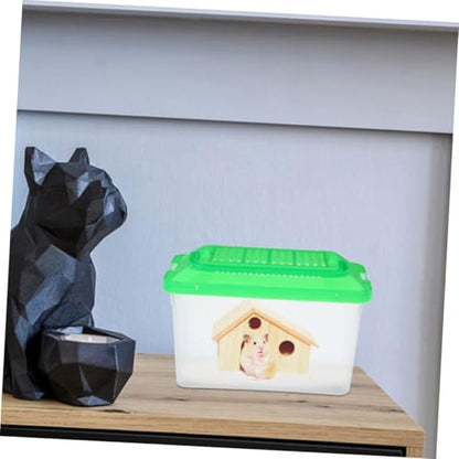 HOMSFOU 2pcs Portable Handheld Plastic Fish Tank Reptile Breeding Box Medium Turtle Habitat Carrier for Small Pets