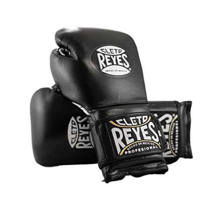 CLETO REYES Training Boxing Gloves with Hook and Loop Closure for Sparring and Heavy Punching Bags, Men and Women, MMA, Kickboxing, Muay Thai - color: Black, size: 14oz.