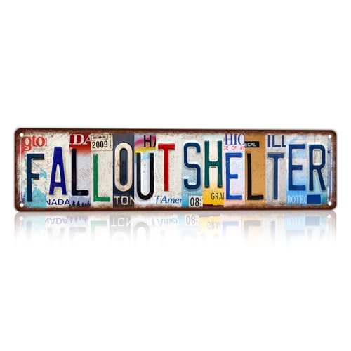 Vintage Fallout Shelter Street Sign Wall Decor - color: St-B-02