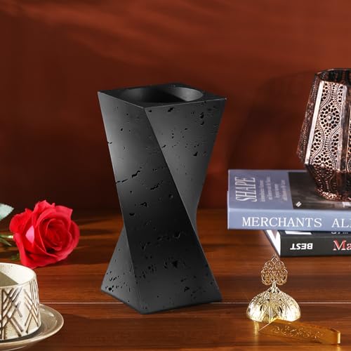 TERSCHELLING Frankincense Resin Incense Burner, Bakhoor Burner,10.62Inches Tall Incense Censer,Charcoal Incense Burner for Yoga, Spa Aromatherapy, Office and Home Decor(Black)