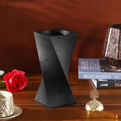TERSCHELLING Frankincense Resin Incense Burner, Bakhoor Burner,10.62Inches Tall Incense Censer,Charcoal Incense Burner for Yoga, Spa Aromatherapy, Office and Home Decor(Black)