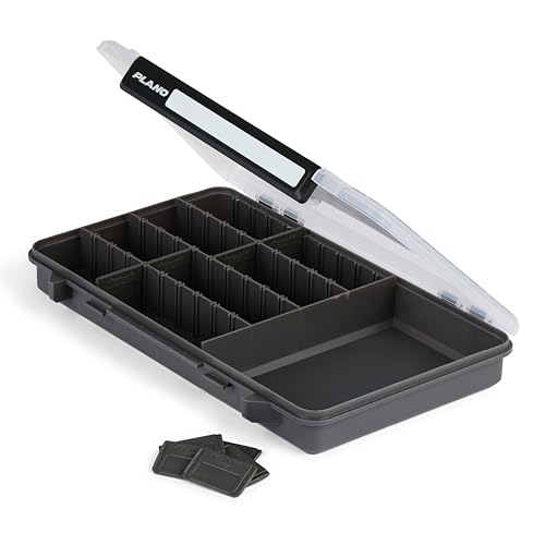 Plano StowAway 3700 50/50 Split Stow Tackle Box, with Corrosion-Preventive Rustricor, Single Latch Design, Transparent DuraView Lid, Stackable Storage for Fishing Bait, Lures and Gear - size: 3700 50/50 Split, style: New Model