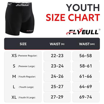 2-Pack Boys Cup Underwear Youth Boxer Briefs with 1 Protective Athletic Cup for Baseball, Football, Lacrosse - color: Black, size: Large