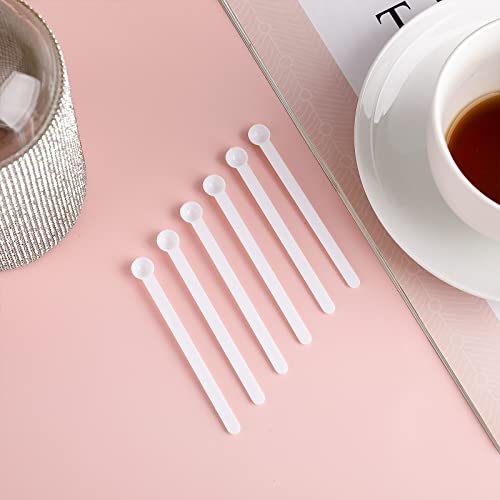 Prasacco 32 Pieces 1/32 Teaspoon 0.15 mL Mini Measuring Spoons Micro Scoops for Jars Little Tiny Plastic Scoop for Cosmetics Medicines Spices Powder Glitter Seasoning Lab