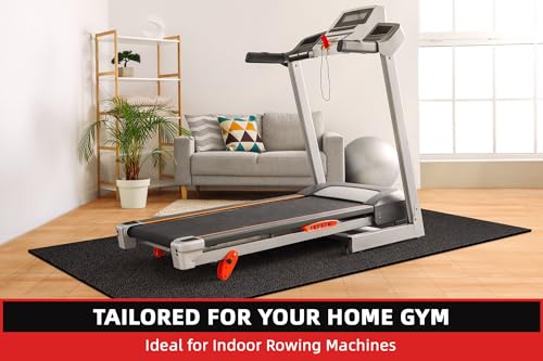 GymCope Treadmill Mat for Hardwood Floor Carpet 7'x3'/6'x3'/6'x2.5'/4'x2' | 6mm Thick Exercise Equipment Gym Mat, Compatible with Peloton Bike, Indoor Spin Bike, Elliptical - color: 72"x36"x6mm-black