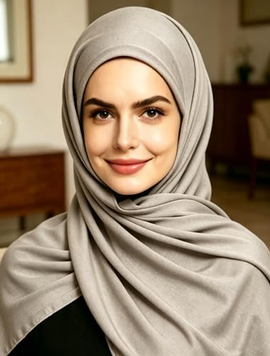 Lina & Lily Non-see-through Premium Jersey Maxi Hijab Head Scarf Wrap for Muslim Women - color: Mink