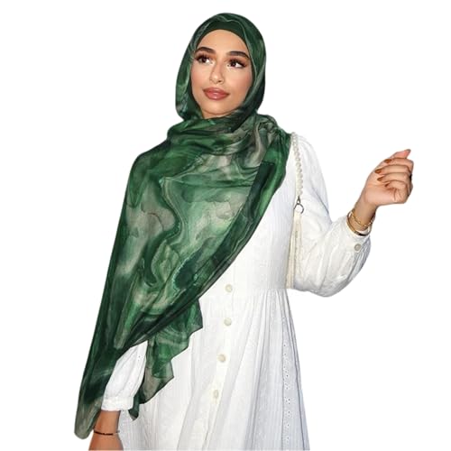 ZGMYC Watercolour Floral Printed Hijab Scarf for Women Soft Modal Cotton Instant Hijab Head Wraps Shawls Long Scarves - color: Color 8