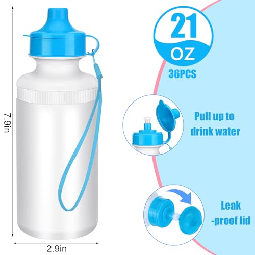 Zubebe 36 Pcs Sports Water Bottles Bulk Squeeze Reusable Bpa-free Plastic Water Bottles End of the Year Gifts Summer Gifts for Students School Travel Hiking Cycling Event Team Gift - color: Mix Color