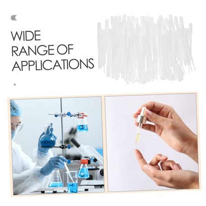 Homoyoyo 100pcs Disposable Dropper Pipettes Precise Plastic Pipettes for Science Essential Oils Aquariums