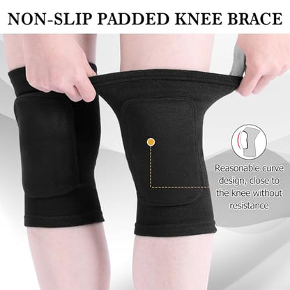 Eurzom 3 Pairs Dance Knee Pads Women Protective Non-Slip Knee Pads for Yoga Cheerleading Pole Floor Dance Volleyball - color: Black