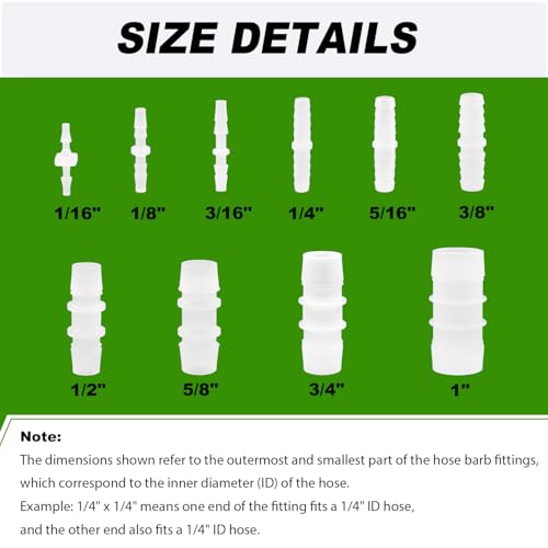 Plastic Hose Barb 5/16" Barbed Connectors Joint Splicer Mender Adapter for Aquarium Liquid Air (Pack of 10) - size: 5/16"