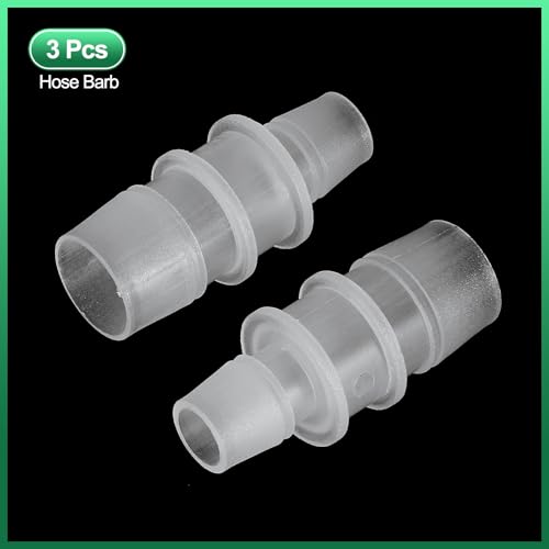 PATIKIL Hose Barb Reducer, 3 Pcs 3/4" to 1/2" Hose ID Connectors Joint Plastic Pipe Fitting Splicer Mender Union Adapter for Air Water Fuel Gas Aquarium, White - size: 3/4" to 1/2"