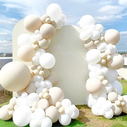 Voircoloria 66pcs White Sand Latex Party Balloons, 12inch - color: 01 Sand White, size: 12 inch - 66pcs