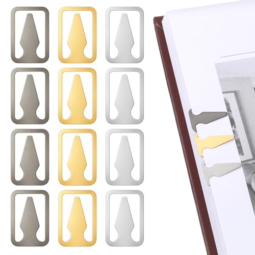 TIESOME 150 Count Mixed Metals Book, Stainless Steel Book & Page Nibs, 0.28" Wide Thin Line Markers for Books, Reading, School & Work (3 Colors)