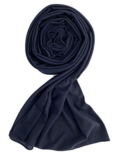 Jersey Hijab Scarfs for Women Head Scarf Muslim Head Wraps - color: Navy Blue