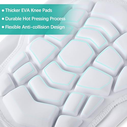 Knee Pads Compression Leg Sleeve Wrestling Volleyball Football Knee Pads, Knee Compression Sleeve for Youth Adult, 1 pair of Knee Sleeves ((#1) White-2pcs,Medium) - color: (#1) White-2pcs, size: Medium