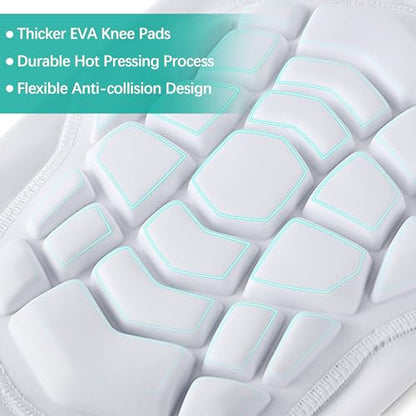 Knee Pads Compression Leg Sleeve Wrestling Volleyball Football Knee Pads, Knee Compression Sleeve for Youth Adult, 1 pair of Knee Sleeves ((#1) White-2pcs,Large) - color: (#1) White-2pcs, size: Large