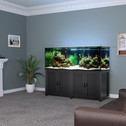 GDLF 100-150 Gallon Large Fish Tank Stand,Furniture-Style Aquarium Stand | 60"x24" Top Supports 2200 lbs, Enclosed Storage for Sump Systems & Accessories, 8-Outlet Power Strip, EVA Mat Protection - size: 100-150 Gallon