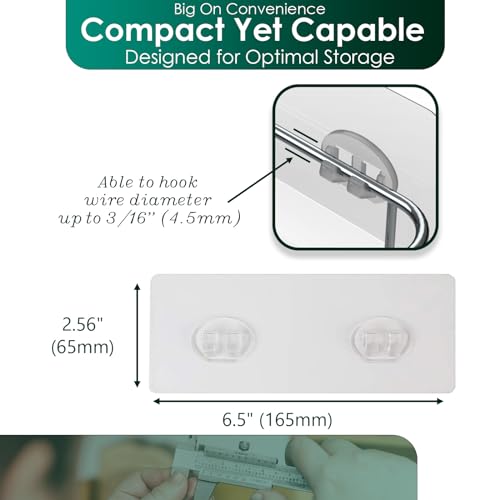 Shower Caddy Adhesive Replacement Stickers Sticker Shelf Basket Strips Suction Hooks Large Strong Hook (Transparent - 6 Packs) - color: Transparent - 6 Packs