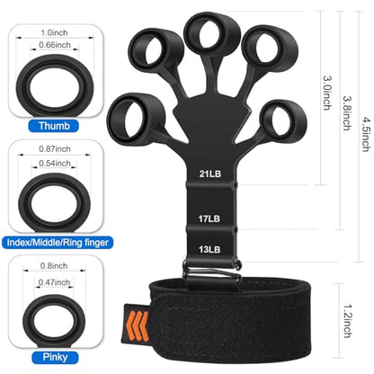 Grip Strength Trainer - Double-Sided Finger Exerciser and Hand Strengthener for Hand Therapy, Rock Climbing - Relieve Pain for Arthritis, Carpal Tunnel