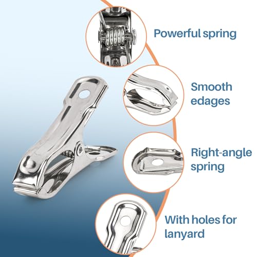 50 PCS Garden Clips for Netting - Stainless Steel Greenhouse Clamps | RAINFLOW Strong Grip Heavy Duty Metal Clip for Shade Cloth, Plant Cover, Garden Hoops & Greenhouse Supplies