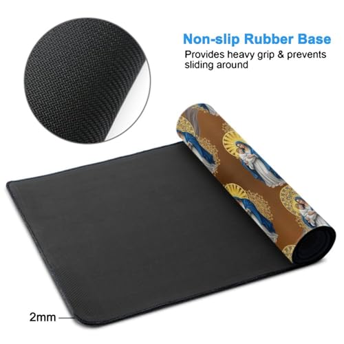 Water Resistant Desktop Mousepad Virgin Mary Mother of God Catholic Religious Christian God Faith, Extended Large Gaming Mat for Home Office Gaming Scene - color: Pattern (154), size: 29.5L x 15.8W inches