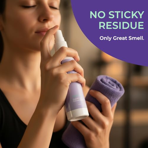 SwaytAway Travel Yoga Mat Cleaner Spray & Towel Kit, 4oz – Non Slip, No Rinse Plant-Based Lavender Essential Oil Mist for Gym, Pilates & Hot Yoga – Made in USA - size: 4 oz - 1 Pack