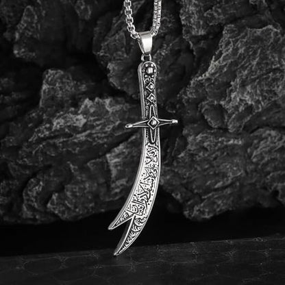 chunky necklace，Islamic Imam Ali Zulfiqar Sword Pendant Necklace for Men and Women Quran Necklace Shia Islamic Muslim Jewelry