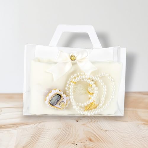 Premium Hijab Gift Set – 3-Piece Muslim Set with Chiffon Scarf, Prayer Beads (Tasbih) & Zikr Counter - color: White