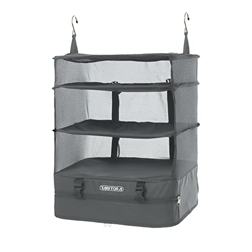 TABITORA Portable Hanging Travel Shelves Bag Packing Cube Organizer Suitcase Storage Large Capacity - color: Grey, size: Large+X-Large