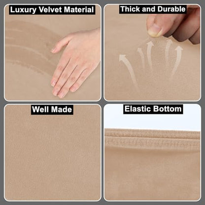 Stretch Velvet Toilet Tank Cover for Bathroom, Soft Toilet Tank Lid Cover | Skin-friendly Texture, Luxury Velvet Plush, Elastic Bottom, Reusable, Universal Fit, Machine Wash, Camel - color: Camel