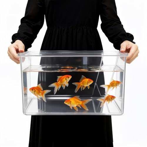 2.5 Gallon Plastic Fish Tank Large Bowl Shatterproof with Crystal Clear Clarity for Terrarium, Flower Vase Centerpiece Gift for Fish Lovers (Square) - size: 2.5 Gallon, style: Square
