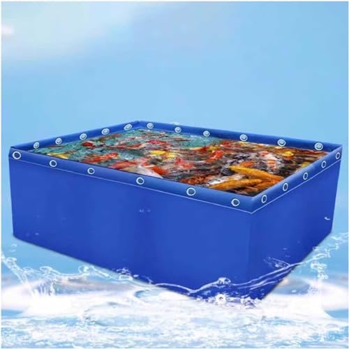 Temporary Saltwater Fish Holding Tank - 0.5mm PVC Canvas Pond with Drain Valve for Koi, Turtles, Aquatic Storage, Swimming Pool, Durable Aquarium Solution - size: 3*1*0.8m