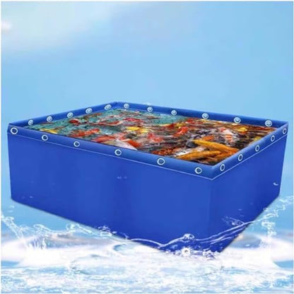 Temporary Saltwater Fish Holding Tank - 0.5mm PVC Canvas Pond with Drain Valve for Koi, Turtles, Aquatic Storage, Swimming Pool, Durable Aquarium Solution - size: 3*1*0.8m
