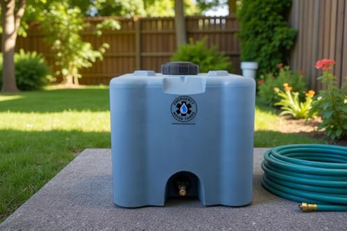 30 Gallon Stackable Emergency Water Storage Tank – Heavy-Duty Water Barrel for Long-Term Drinking Water or Preparedness - color: Blue