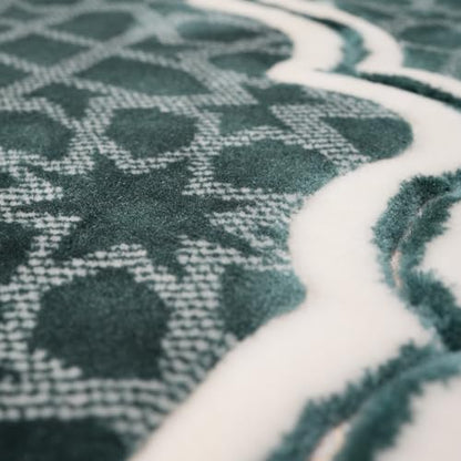 Modefa Muslim Prayer Rug - Large Plush Velvet - Andalus Teal Blue | For Islamic prayers, salah. For men or women; thick plush soft praying mat - color: Blue