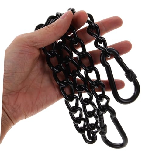 GALPADA Strong Steel Hanging Chains Snap Hooks for Hammocks Height Black Coated Link Set for Swing Chairs and Punching Bags Easy Installation for Outdoor and Indoor Use