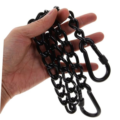 GALPADA Strong Steel Hanging Chains Snap Hooks for Hammocks Height Black Coated Link Set for Swing Chairs and Punching Bags Easy Installation for Outdoor and Indoor Use