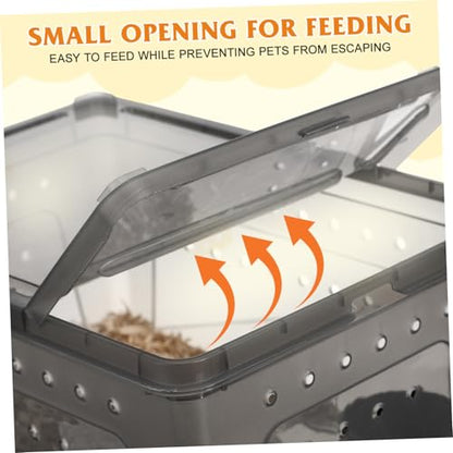 Reptile Terrarium Box Plastic Feeding Container for Bearded Dragons Turtles Geckos and Other Pets Reptile Tank for Pet Supply and Habitat Care