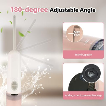 Hibbent Portable Bidet for Travel, High Pressure Handheld Electric Sprayer, Rechargeable Travel Bidet for Women & Men, Personal Hygiene Cleaning, Soothing Postpartum Care, Pink - color: Pink