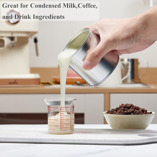 High Borosilicate Glass Measuring Cup-V-Shaped Spout，Glass Measuring Beaker for Kitchen or Restaurant, Easy to Read, 60 ML (2 Oz)-Pack of 2 - size: 60 ML (2 Oz)-Pack of 2